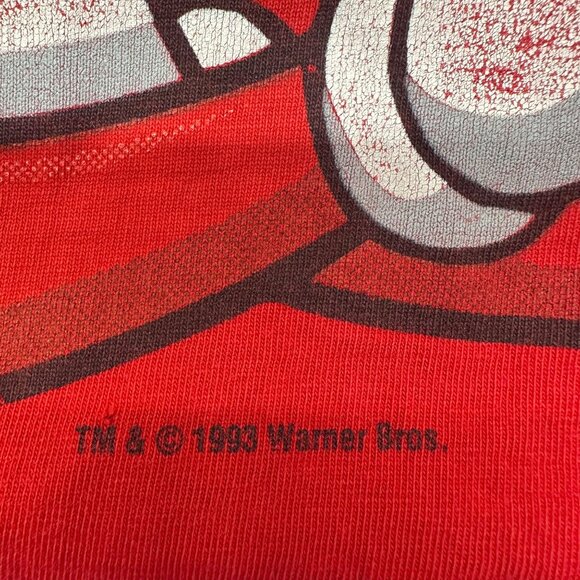 Vintage Marvin The Martian T Shirt Large Red Warner Bros Looney Tunes 1993 READ - Picture 6 of 10